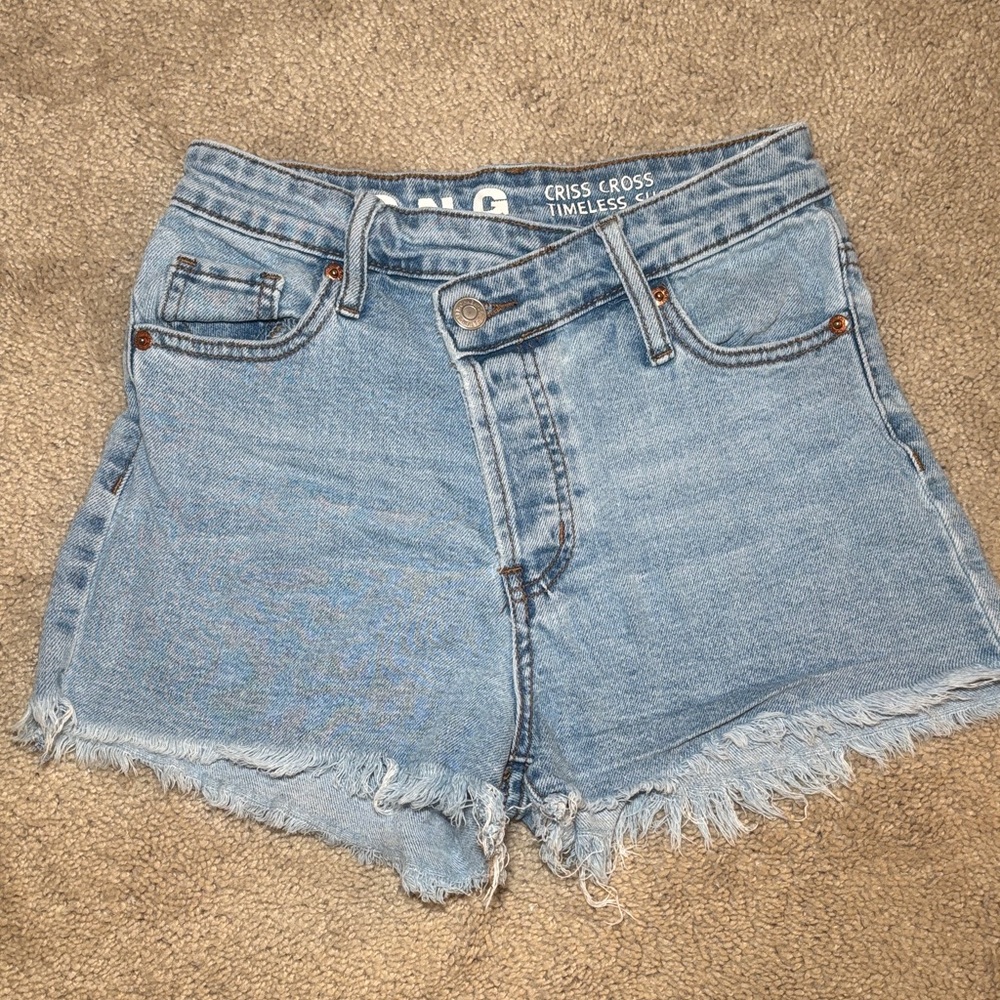 Criss Cross High Waist Denim Shorts